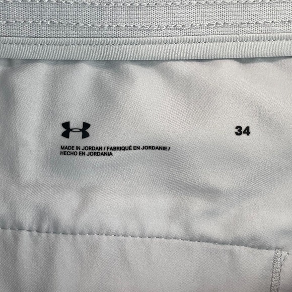 Under Armour Printed Performance Golf Shorts Men 34 Grey Geometric AOP Casual - Picture 2 of 10